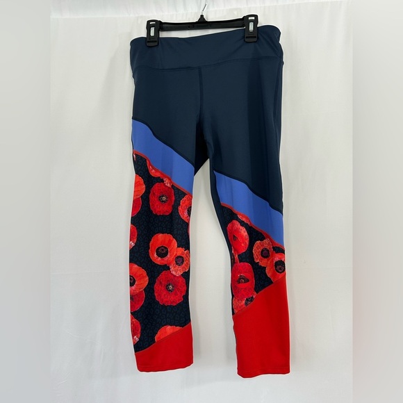 JoyLab Poppy Blue Red Tights Cropped Women’s Size Medium Great Condition - Picture 2 of 10